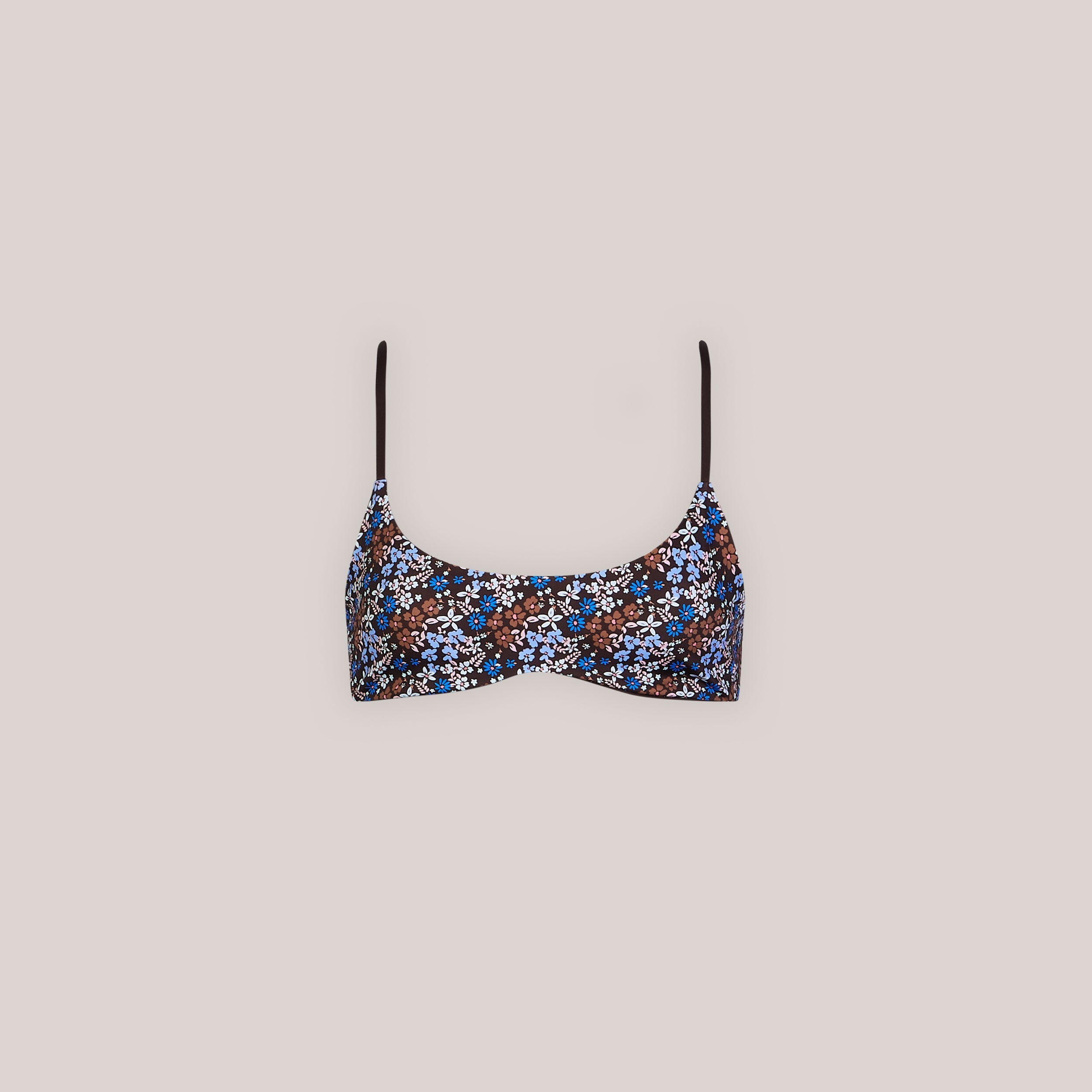 Doppelseitiges Bikini-Bralette | Doppelseitiges Bikini-Bralette - Braun/Floral