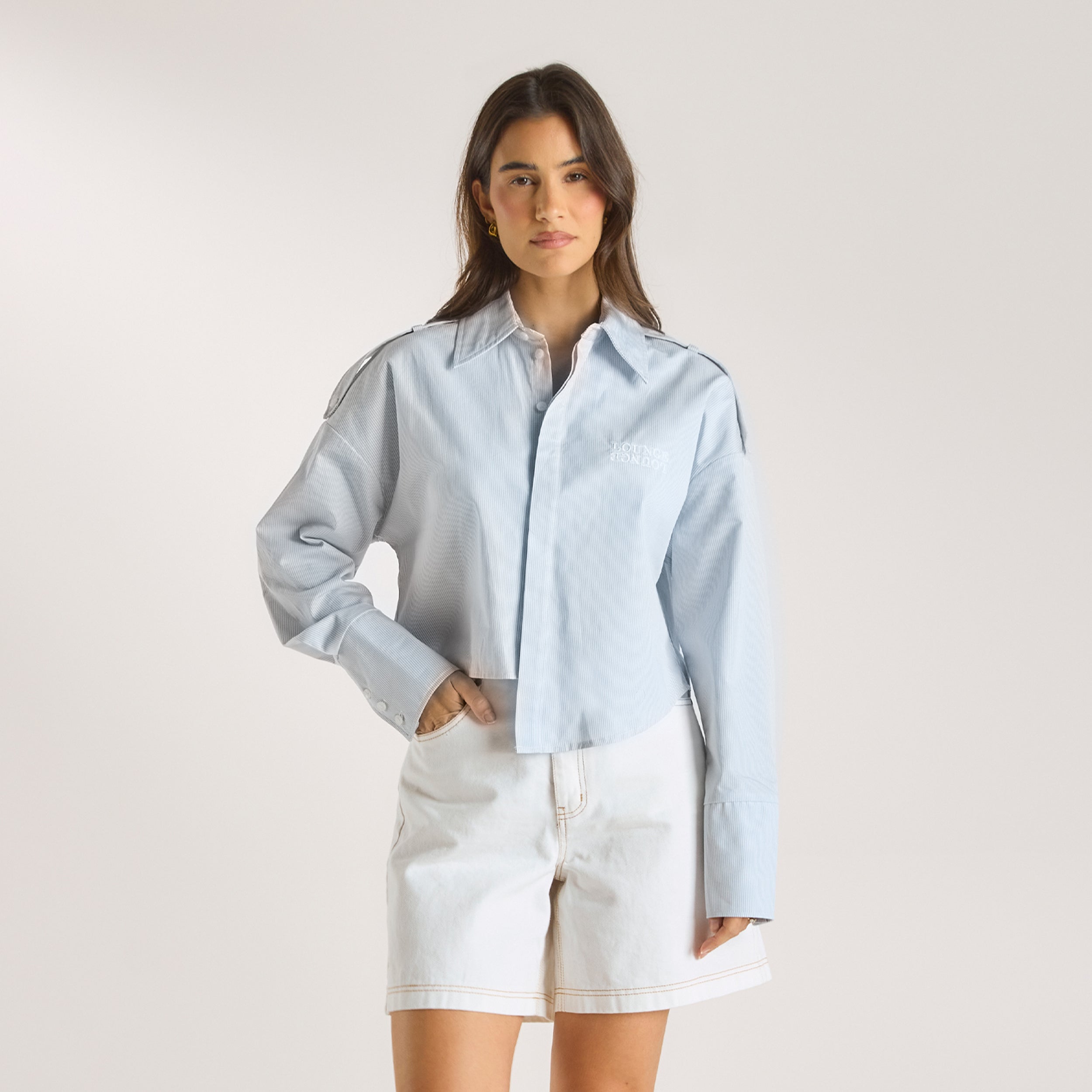 Asymmetrisches Hemd | Asymmetrisches Hemd - Blau Stripe